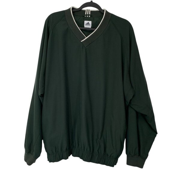 Adidas Climashell Jacket Mens XL Green V-Neck Vintage Athletic Activewear Golf - Picture 1 of 11